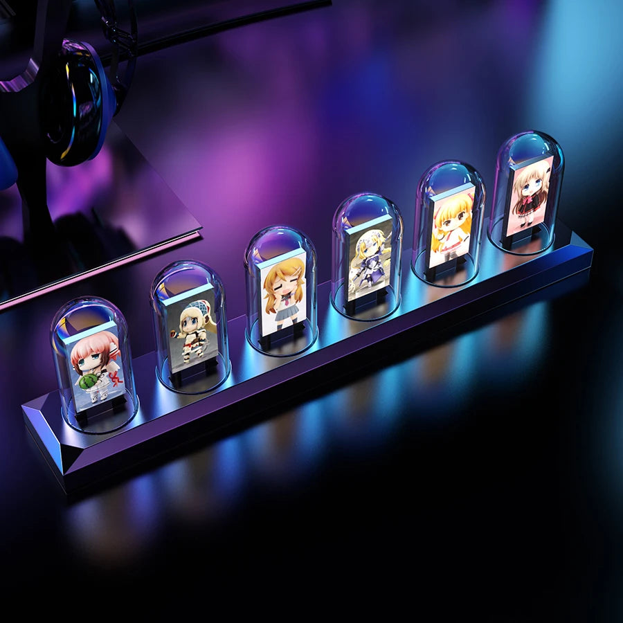 Futuristische RGB - LED Röhren Uhr